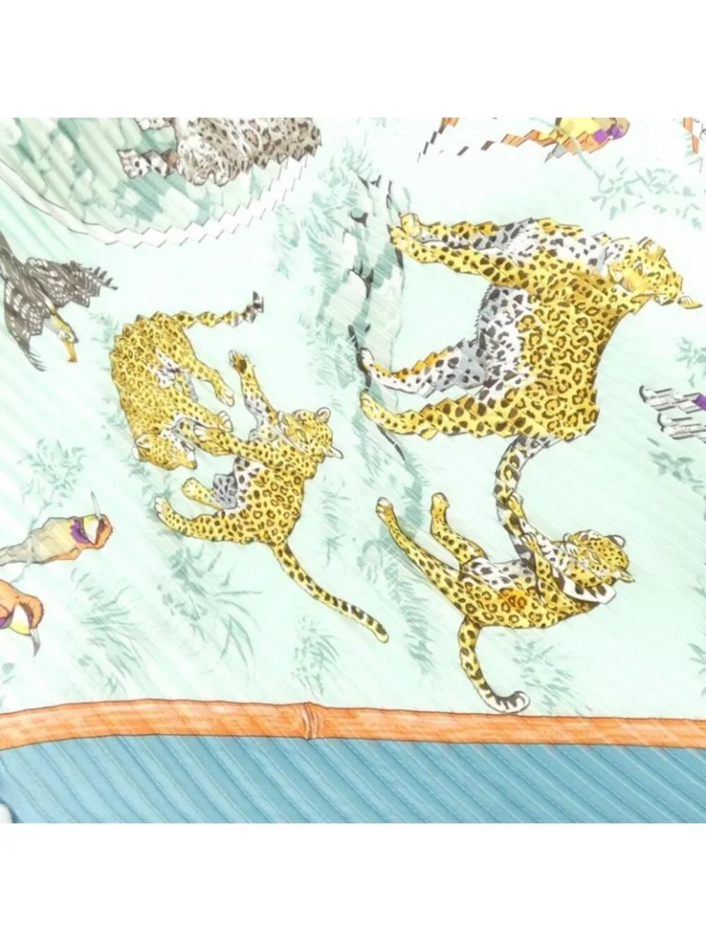 ★SOLD★ Hermes Pleated Scarf Scarves Blue - Picture 3 of 7